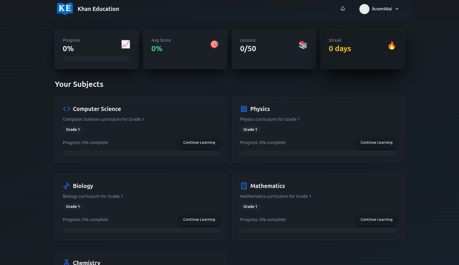 Khan Education: AI-Powered E-Learning Platform – Full Stack project screenshot