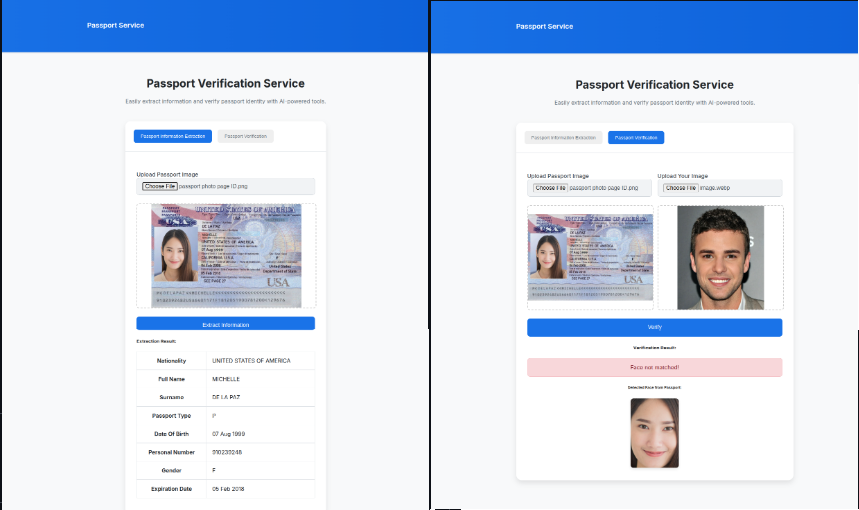 Passport MRZ Extraction & Face Verification – Computer Vision project screenshot